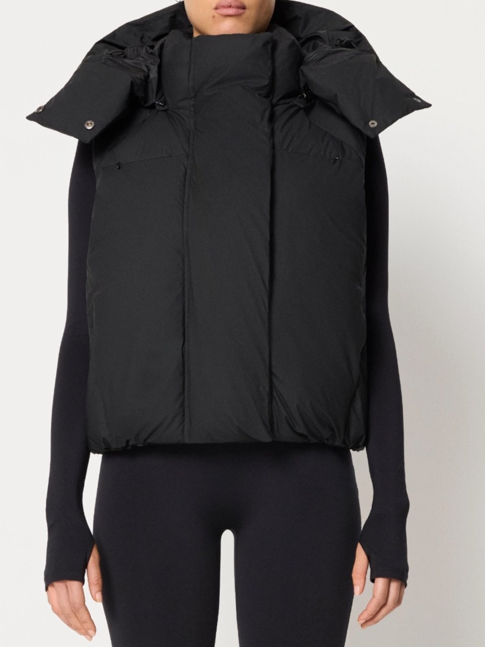KHY Black Puffer Vest Quilted Padded Outerwear Medium